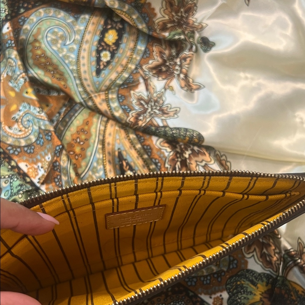 Louis Vuitton Yellow and Brown Monogram Pouch - Picture 2 of 3